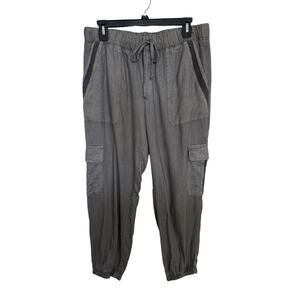 Anthropologie Cloth & Stone 100% Tencel Lace Cargo Joggers Utility Medium Lounge